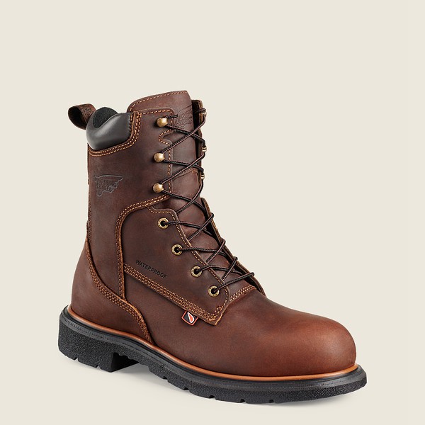 Red Wing Safety Boots Mens Brown - Dynaforce® - 8-inch Waterproof Toe - 8703649-RH